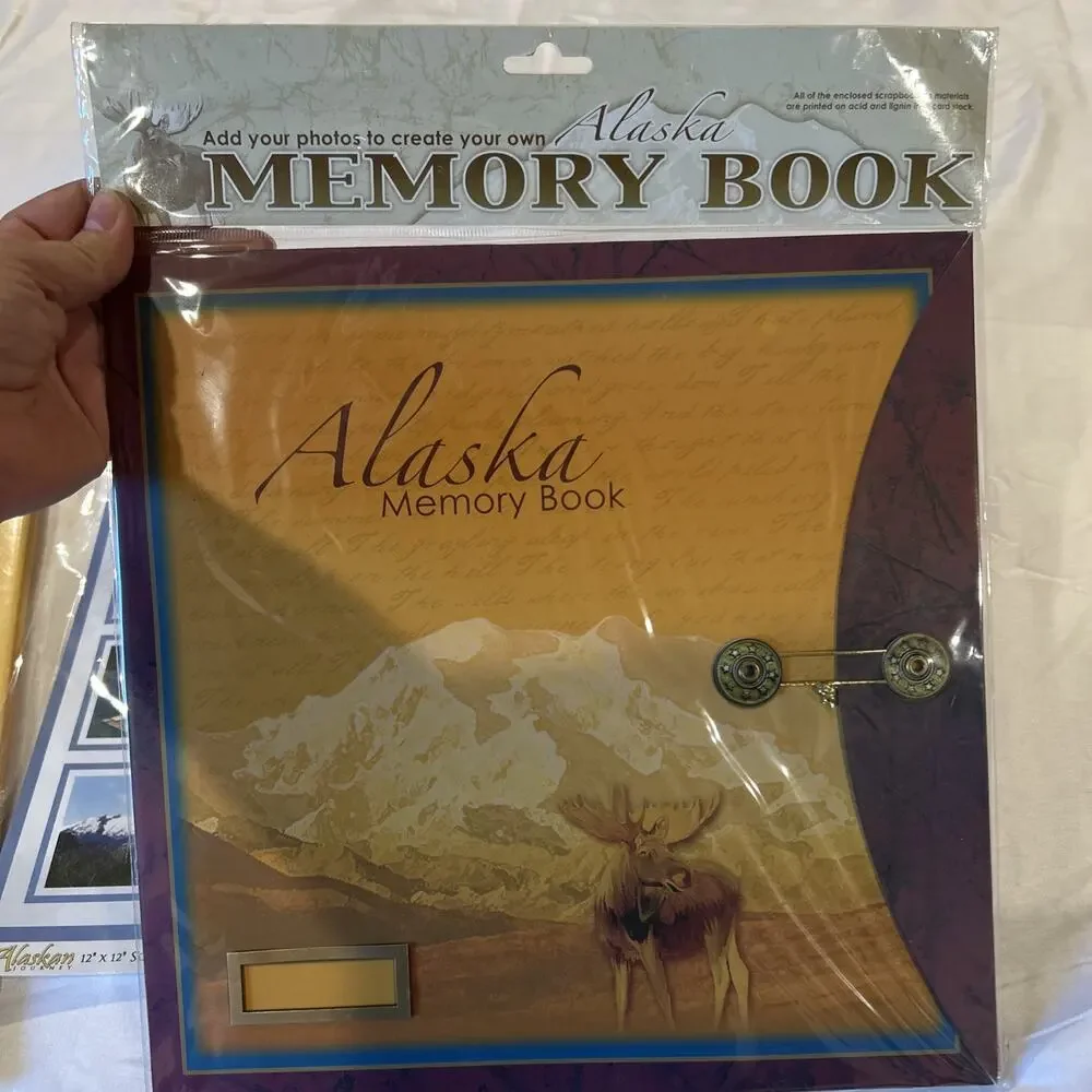 Alaska Photo Scrapbook - Top Load -12x12 Bear Moose Eagle W/Memory Book & SB Kit